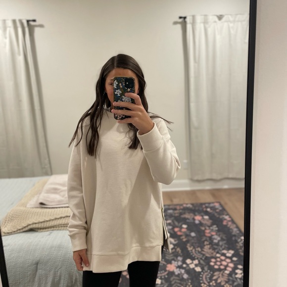 Varley Cream Side Zip Sweatshirt - Picture 2 of 12